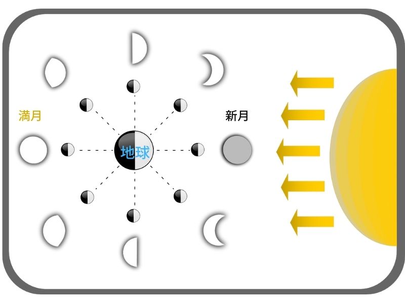 月と地球と太陽の位置関係